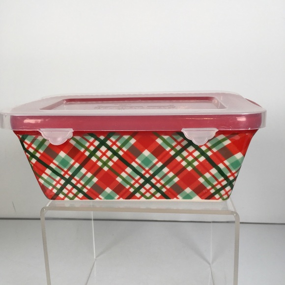 Temptations Mini Loaf Pan with Lid Plaid - Picture 5 of 7